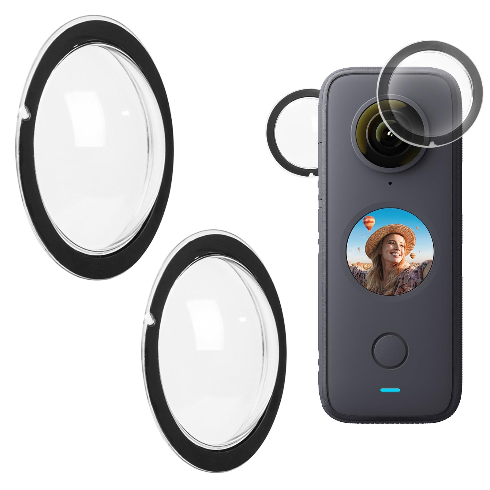 VBESTLIFE Double Protection D'objectif pour Insta360 One RS, Verre Trempé AF AR Double Couche de Revêtement Optique pour Caméra d'action Insta 360 One RS
