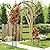 LDAILY Moccha Garden Arch Arbor Trellis, 7.2Ft Outdoor Steel Arbor with Stakes, Metal Archway for Climbing Plants, Wide Sturdy Durable Garden Arch for Lawn, Party, Ceremony Wedding Decoration, Black
