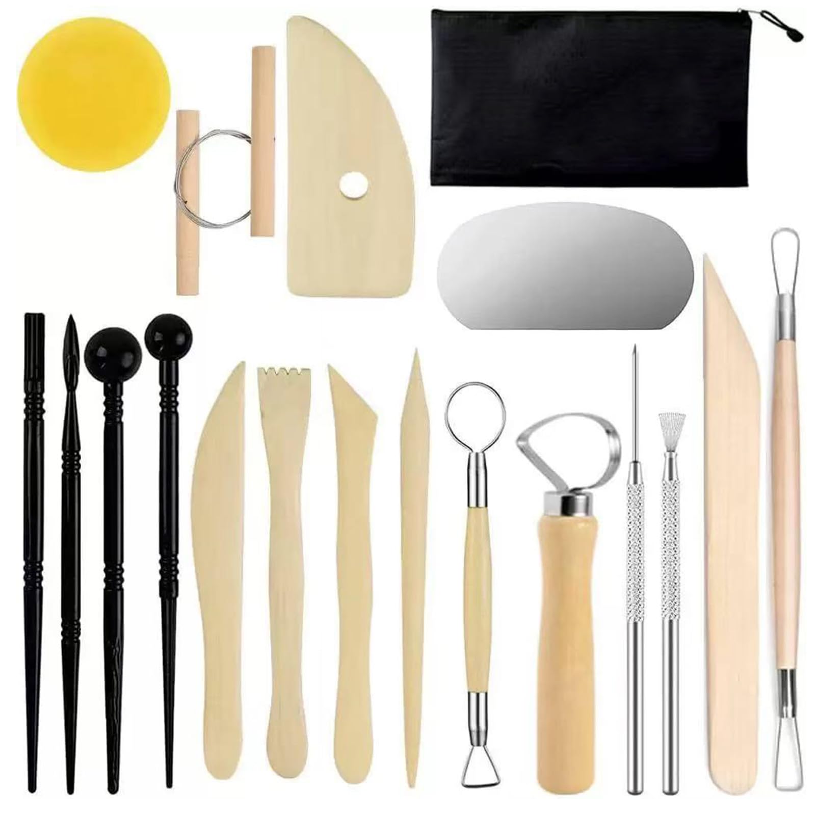 19 Pcs Polymer Clay Tools, Pottery Tools, Modeling Clay Tools Set, Clay Sculpting Tools for Carving, Pottery Ceramics Sculpture, Craft Projects