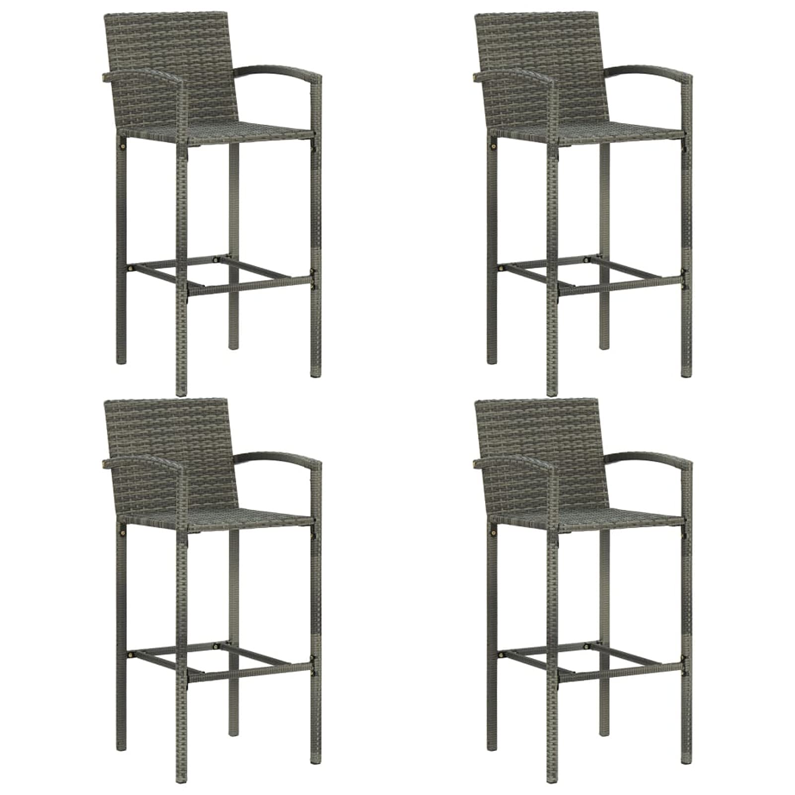 ZEYUAN Muebles de Bar de jardín 5 Piezas, Set De Jardin, Set Exterior Jardin, Muebles Terraza Exterior, Conjunto Muebles Jardin Exterior, Sofa Jardin Terraza, ratán sintético Gris
