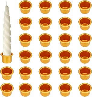 PH PandaHall 40pcs Mini Candle Cup Candlestick Holder Cups Aluminum Candle Inserts Golden Candles Containers Drip Protectors Catchers for Candles Making Wax Dripping Party Christmas Decor, 0.7 Inch