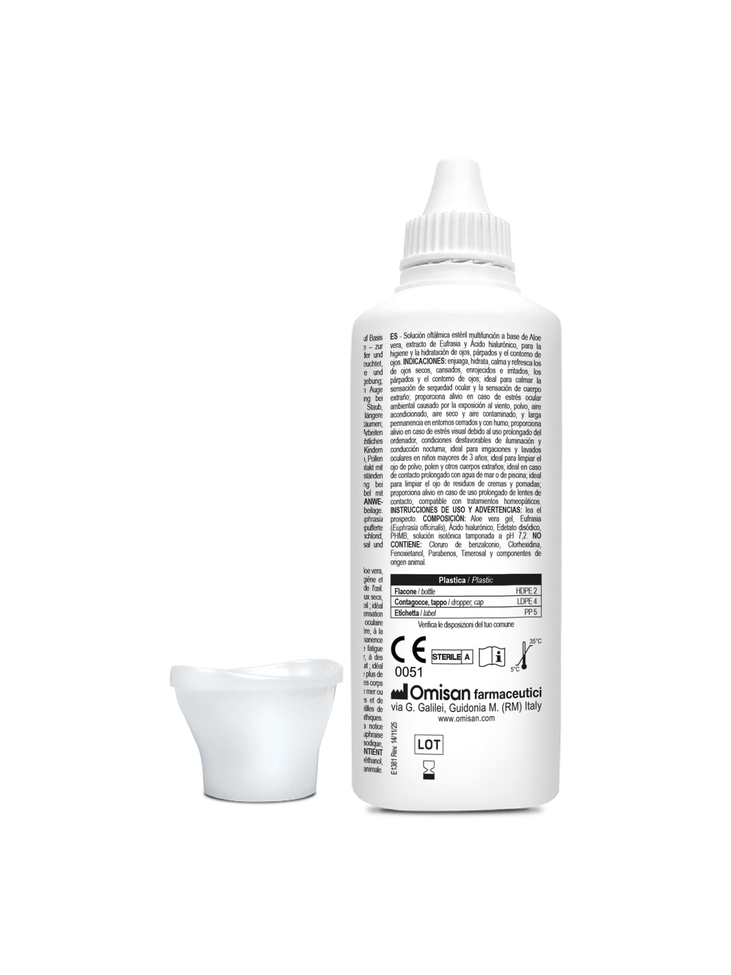 Easy Day Bagno Oculare Multi Azione, per Occhi Rossi, Stanchi e Irritati. Con Acido ialuronico ed Estratti Naturali - 100ml + Occhiera