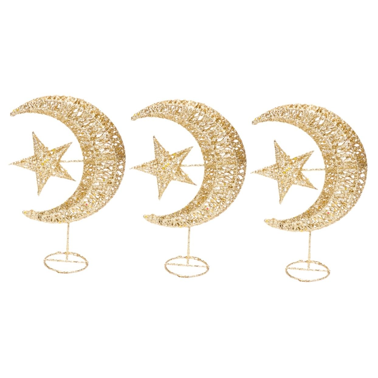 3pezzi Puntale Natalizio Stella Glitterato Luci Led Decorazione Per Per e Atmosfera Natalizia Riutilizzabile e Leggero
