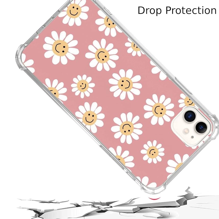 Chesty - Chesty  Garden Phone Case  Beige×Pink GialCenik Indie Smiley Face Flower Daisy Power Phone Case