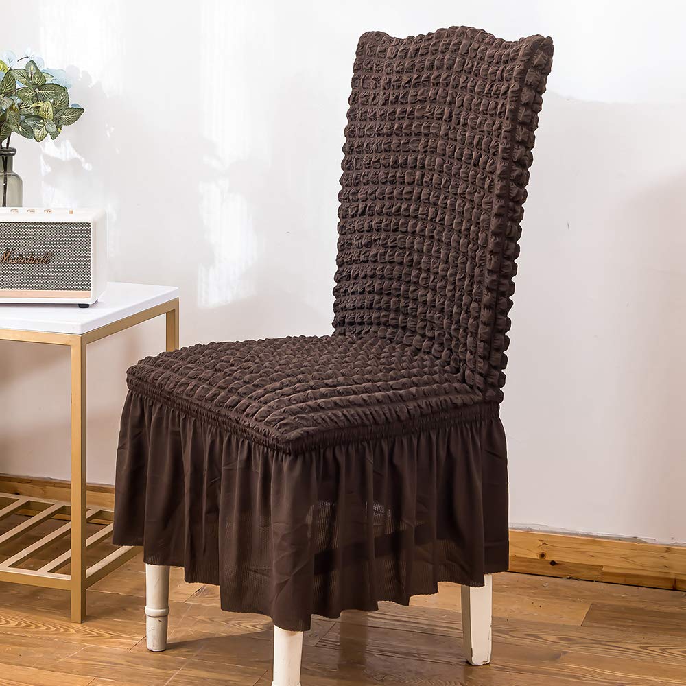 Housses de chaise en sergé élégantes couleur gris foncé pour haut dossier