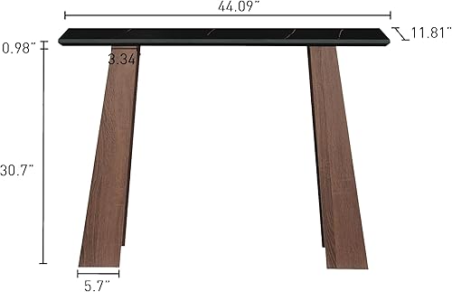 Miniatura 5 de GIA Juego de 2 mesas de sala de estar, incluye moderna mesa consola de entrada con estante de almacenamiento abierto, estantería de madera de 70