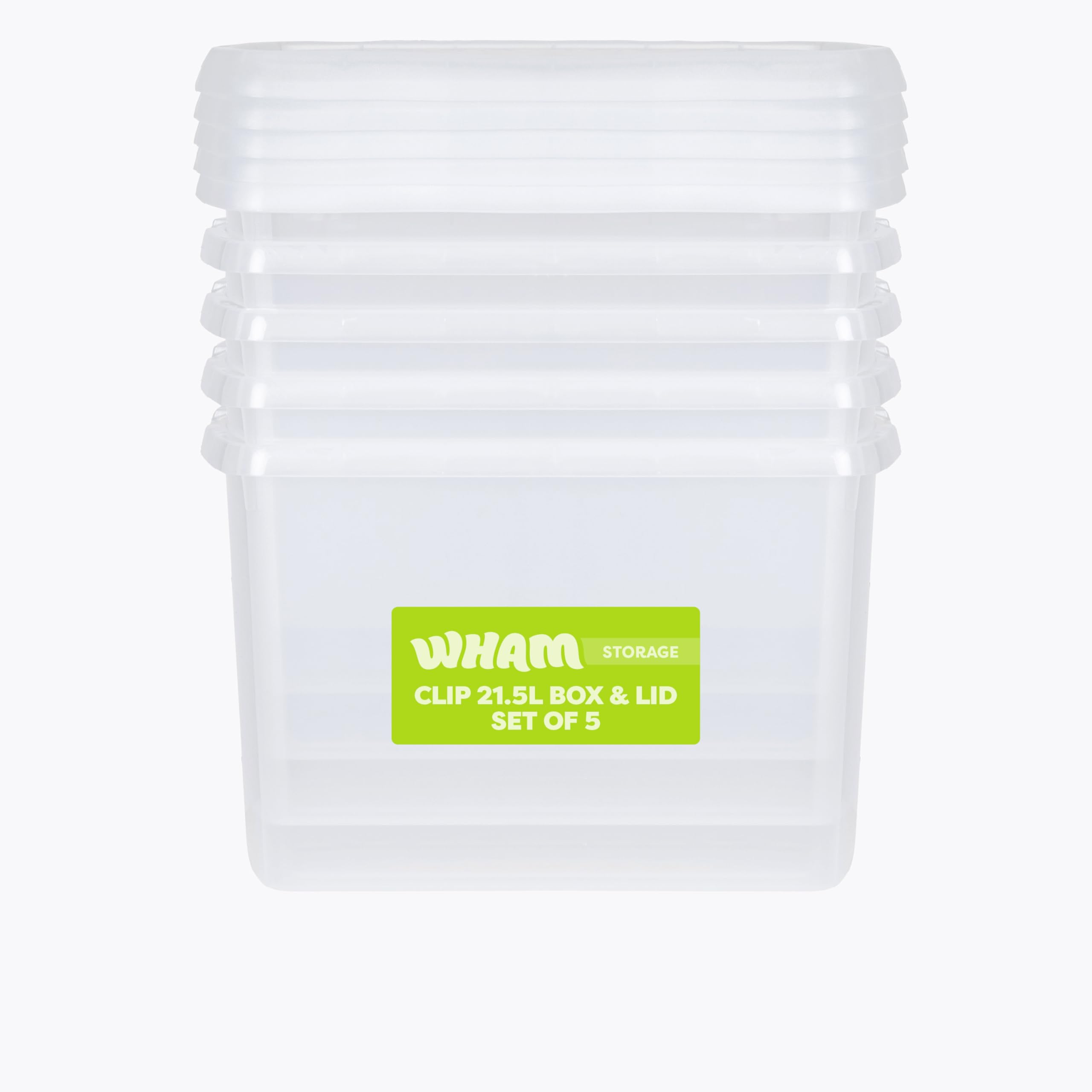 Wham - Clip Storage Box - 21.5L - Clear