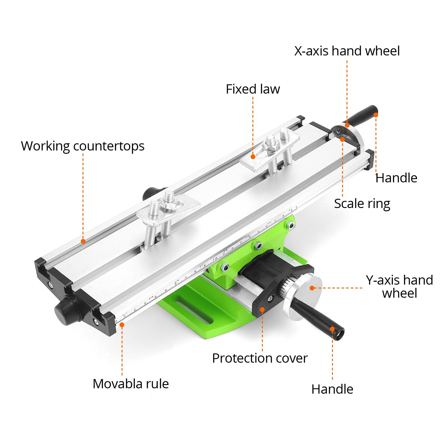 QWORK® Multifunktions-Arbeitstisch, Frästisch Arbeitstisch Maschine, Kreuztisch, für Tischbohrständer, 310 x 90 x 78 mm