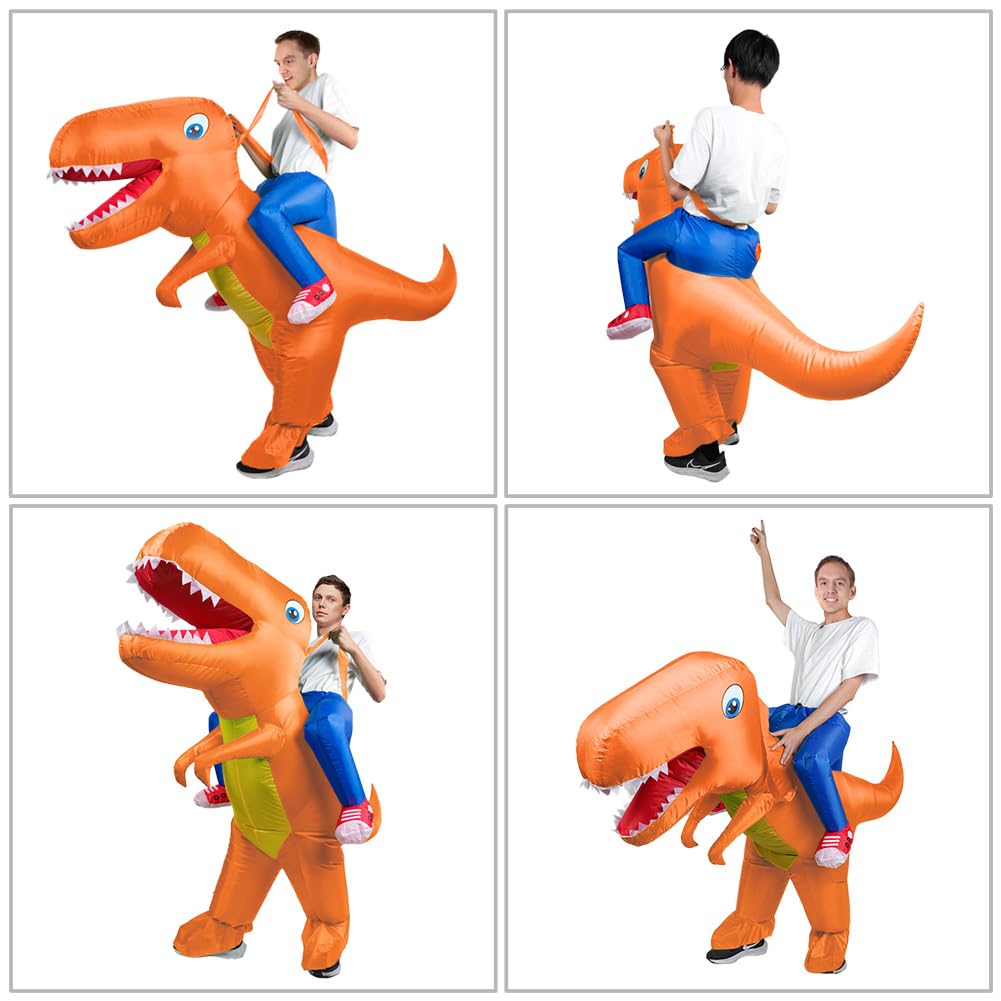 AOOWU Disfraz Hinchable de Dinosaurio Con Sistema Inflable, Resistente Para Halloween, Cosplay, Cumpleaños, Navidad, Carnaval, Fiesta, Mardi Gras