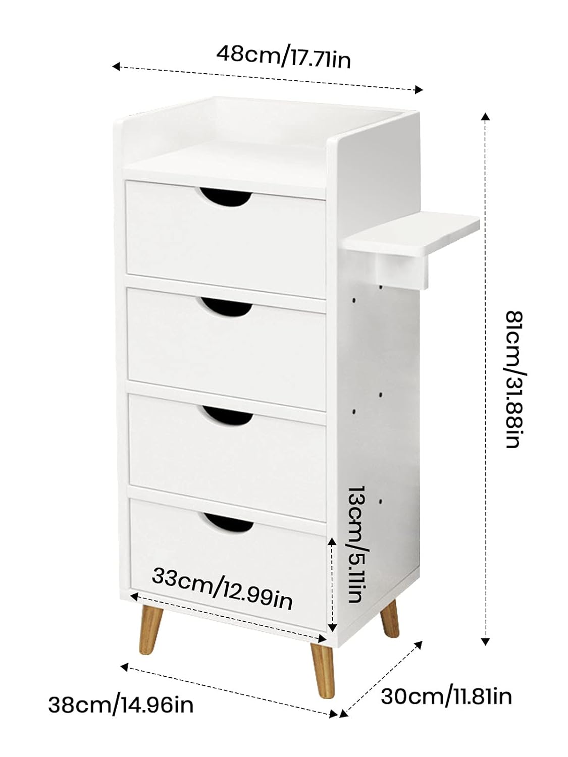 EBANKU Salon Station Beauty Salon Storage Cabinet Stylist Equipment, Hair Salon Storage Organizer Barber Shop Furniture Free Standing with 4 Drawers and 2 Hairdryer Holder (White) : Beauty & Personal Care