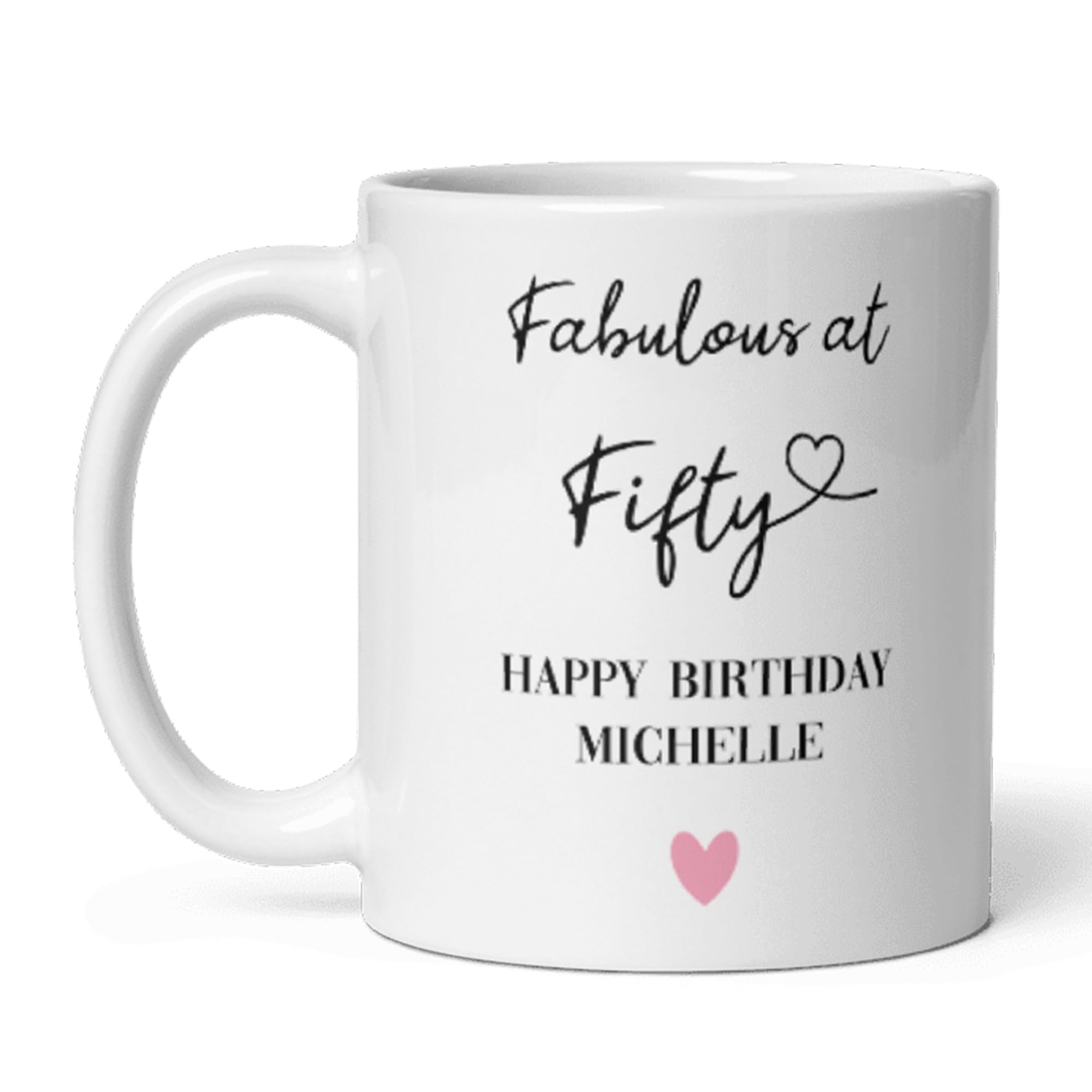 Confidently Quirky - Personalised Fabulous At 50 White Mug, Funny Fabulous 50th Birthday Mug, 50th Birthday Gift For Her, Keepsake 50th Birthday Woman, Mum 50th Birthday