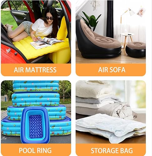 Miniatura 6 de Aida & Hani Bombas de aire eléctricas para bomba de colchón de aire inflable, bomba de aire para piscina, descalentamiento rápido, bomba de cama de