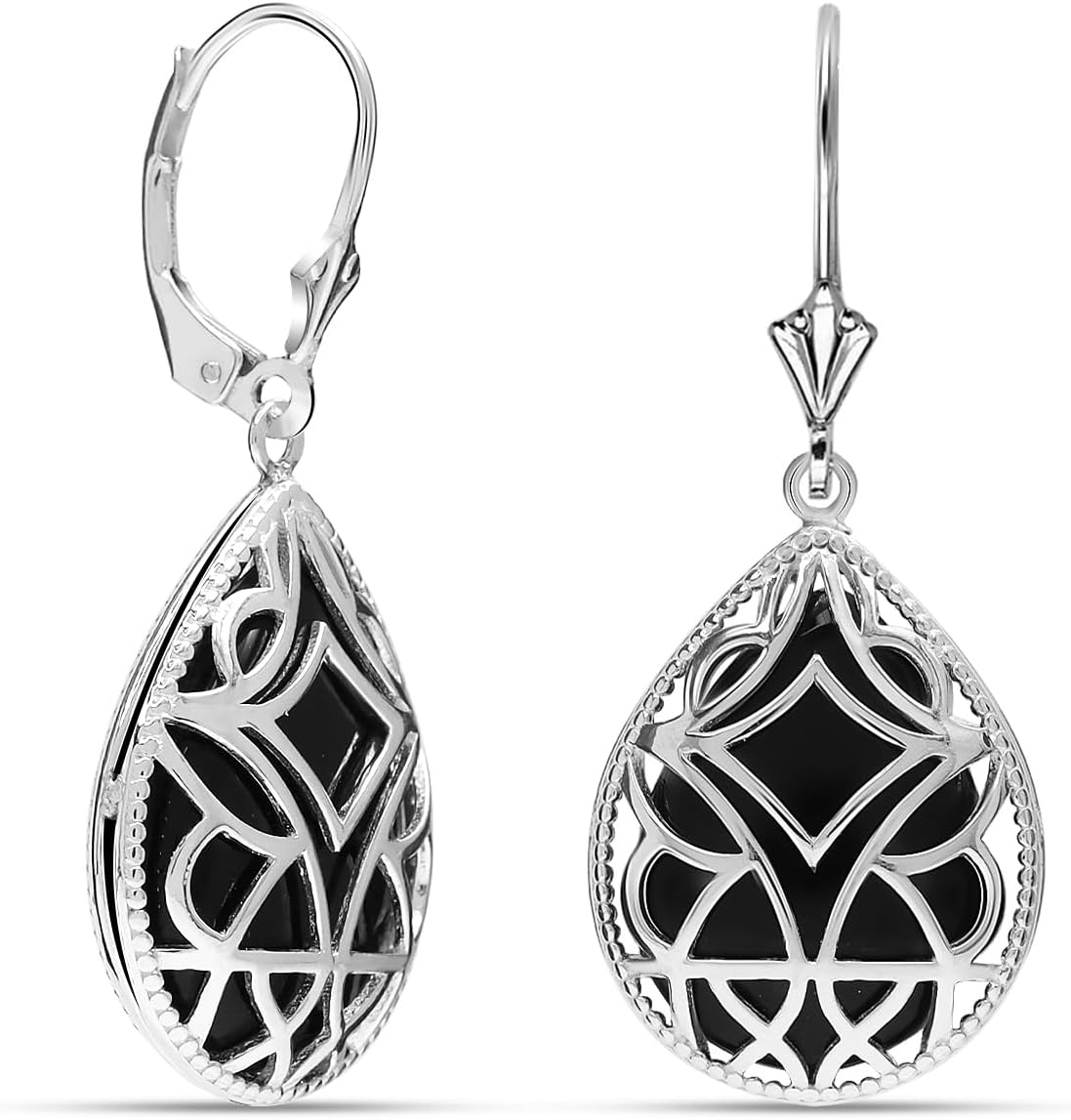 LeCalla Women's Drop & Dangle Earrings | 925 Sterling Silver Leverback Earrings | Lightweight Teardrop Lever Back Drop Dangle Earring for Women