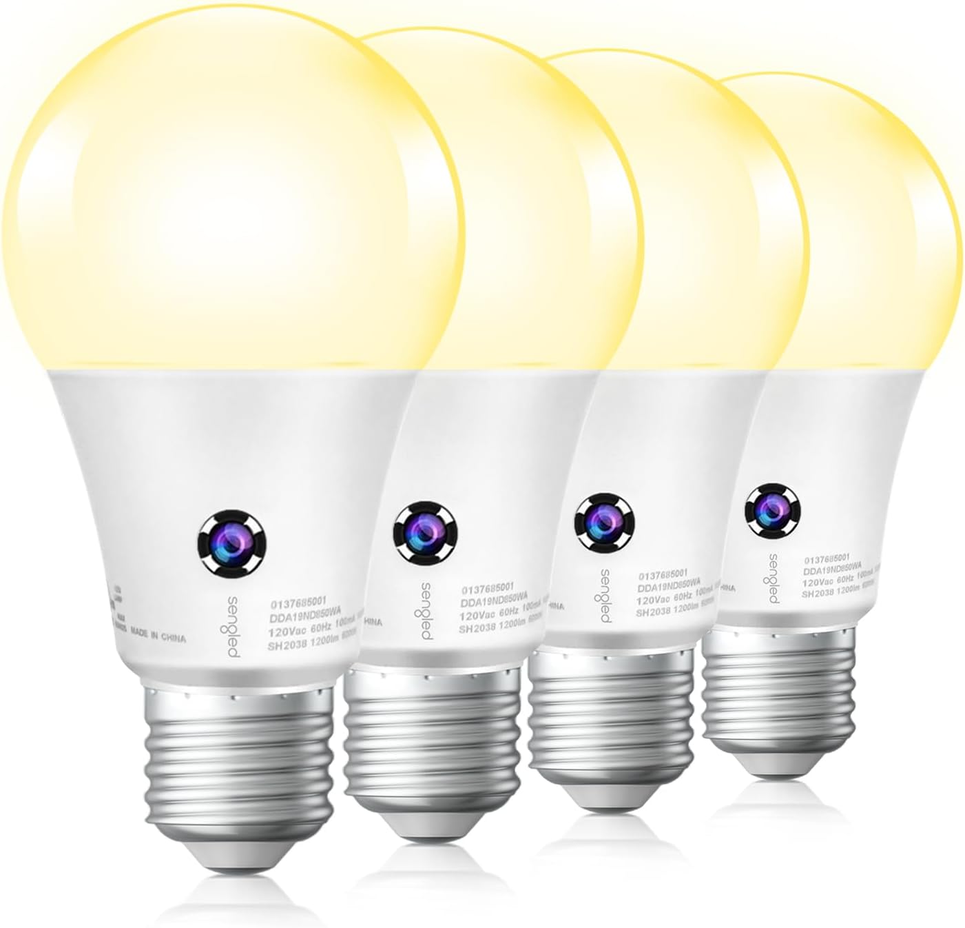 Sengled Dusk to Dawn Light Bulbs Outdoor, 3000K Soft White, A19 LED Sensor Light Bulbs 10.5 Watt Equivalent, 1200LM, Automatic Photocell Light Bulb for Outdoor Lighting, 4 Pack