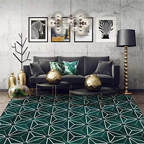 Area Rugs Home Modern Rugs Soft Carpet Non-slip Carpets Area rug for Living room Bedroom Office and Indoor Decoration Modern Geometric Green 200 x 250 cm