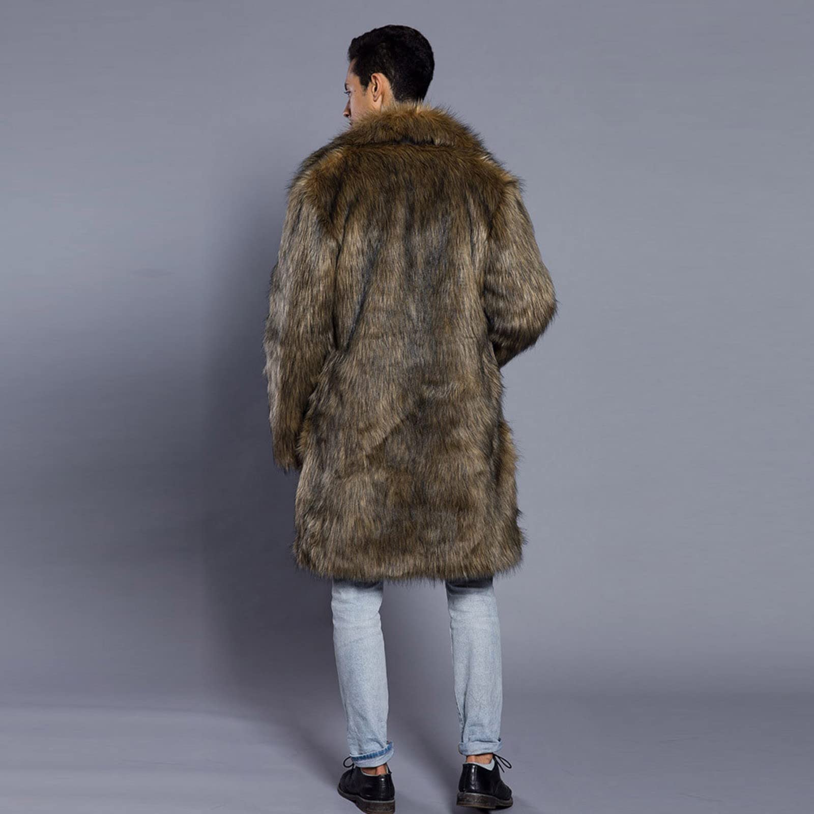 Männer Warme Verdickung Mantel Jacke Langer Mantel Jacke Kunstpelz Outwear Strickjacke Mode Solide Warme Lässige Wintermäntel