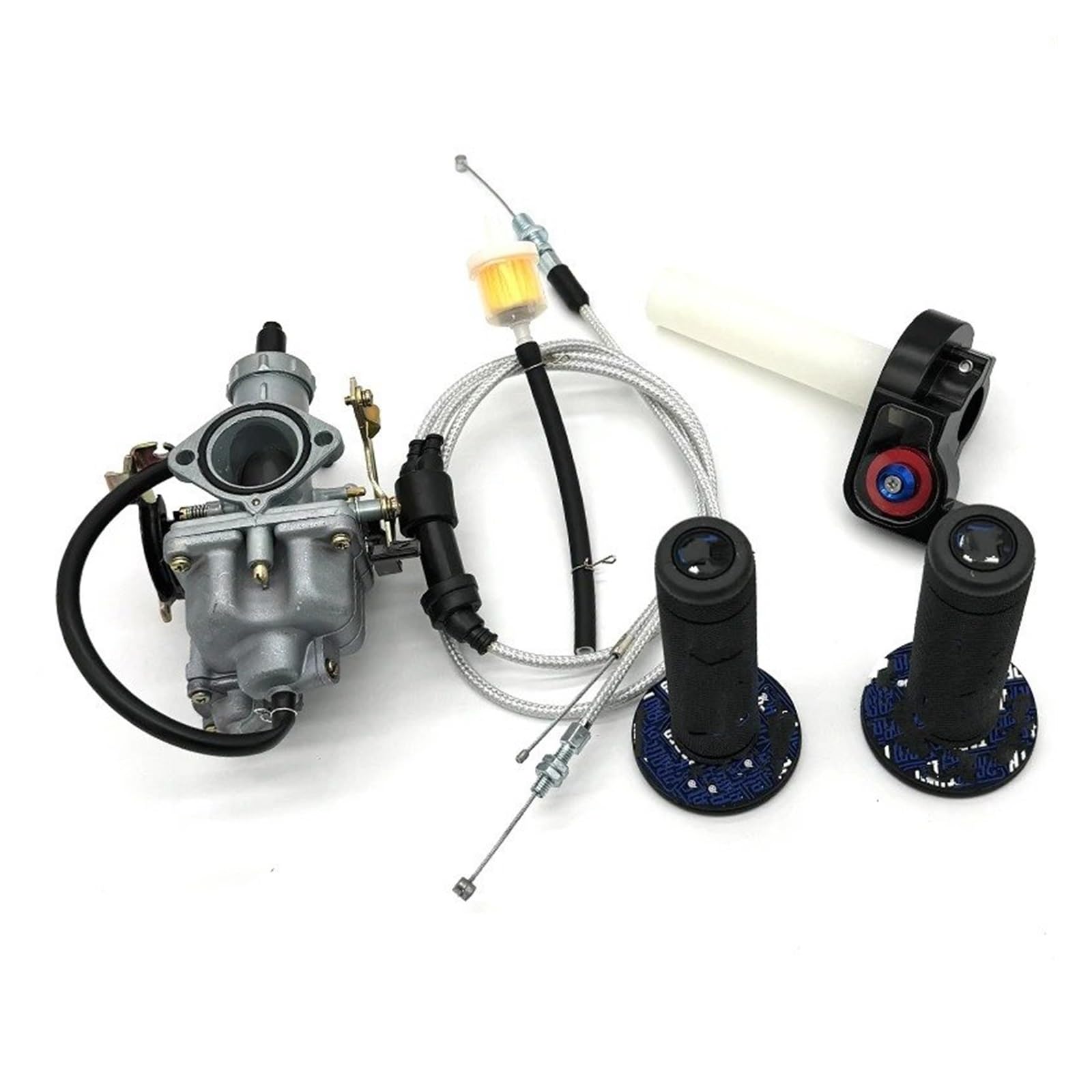 Motosierra Carburador Carburador De Motocicleta Con Empuñaduras Cable Doble Kit Carburador Para PZ30 175CC/200CC/250CC VM26 TTR CB CG(For PZ30grip kit)