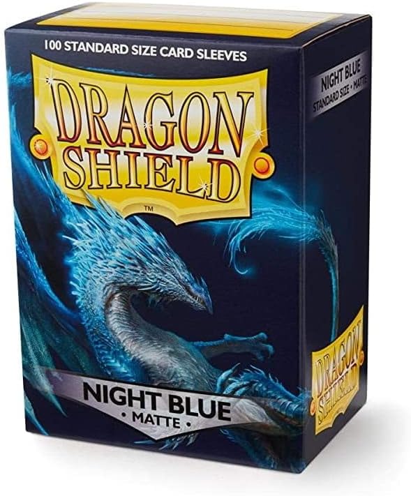 10 Packs Dragon Shield Matte Night Blue Standard Size 100 ct Card Sleeves Display Case