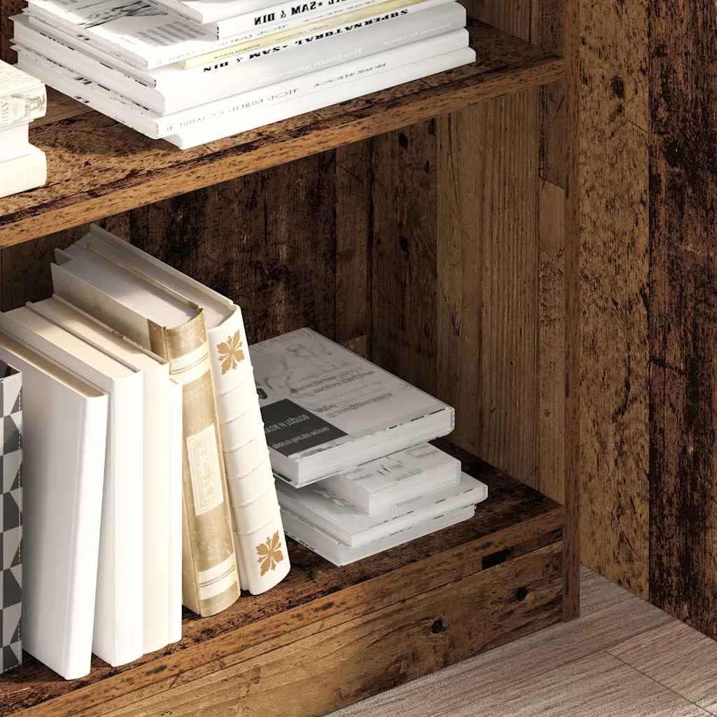 Libreria effetto legno anticato, 80 x 24 x 109 cm, scaffale con sistema di scaffali aperti, salvaspazio come divisorio e portaoggetti per ufficio, soggiorno, cameretta dei bambini