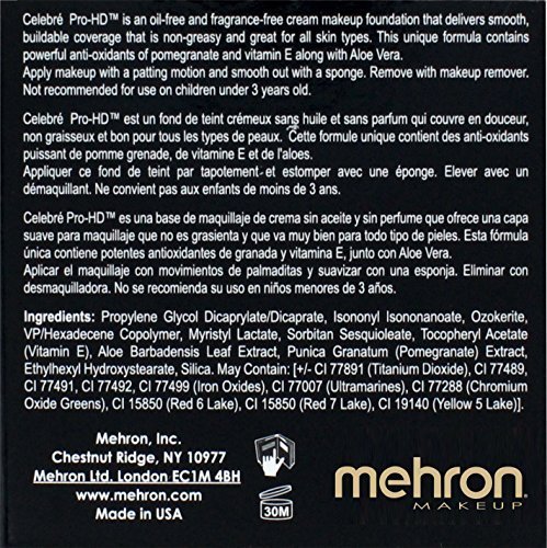Mehron Makeup Celebre Pro-Hd Cream Face & Body Makeup (.9 Oz) (Light Medium Olive) #TOP3