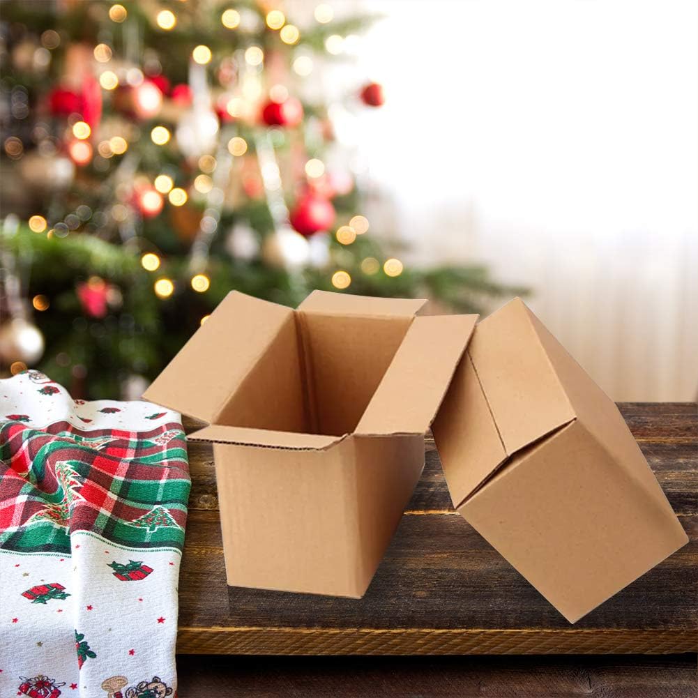 Small Shipping Corrugated Boxes 11x6x6 inches Mailers Packing Cardboard Moving Kraft Mailing Boxes Pack of 25