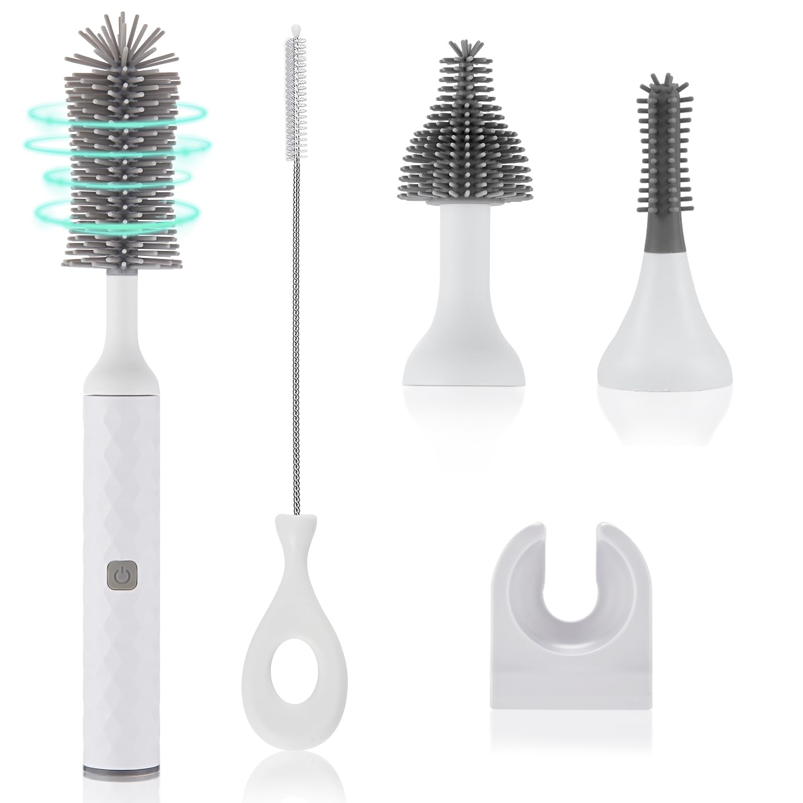 Brosse de nettoyage électrique pour cuisine et salle de bain avec têtes interchangeables