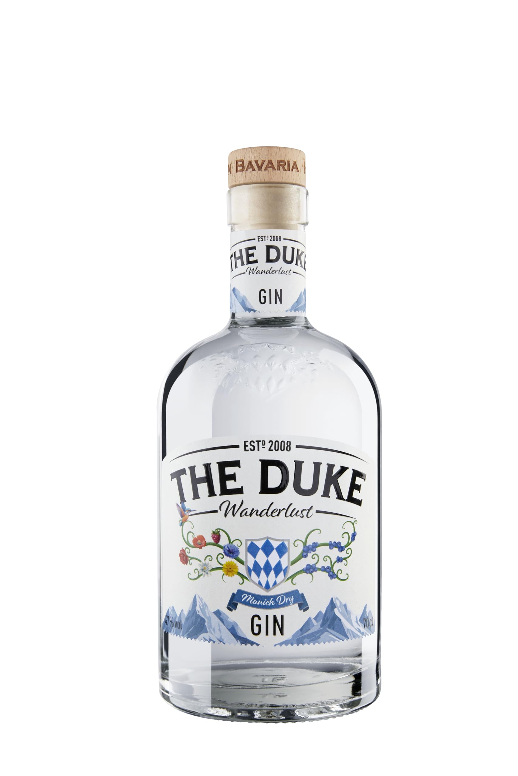 THE DUKE Wanderlust Gin - Bio Gin mit Wacholder, Himbeere & Rose - Floral, fruchtig & mild - Vegan - Hergestellt in Bayern - 47% vol. Alkohol - 70 cl