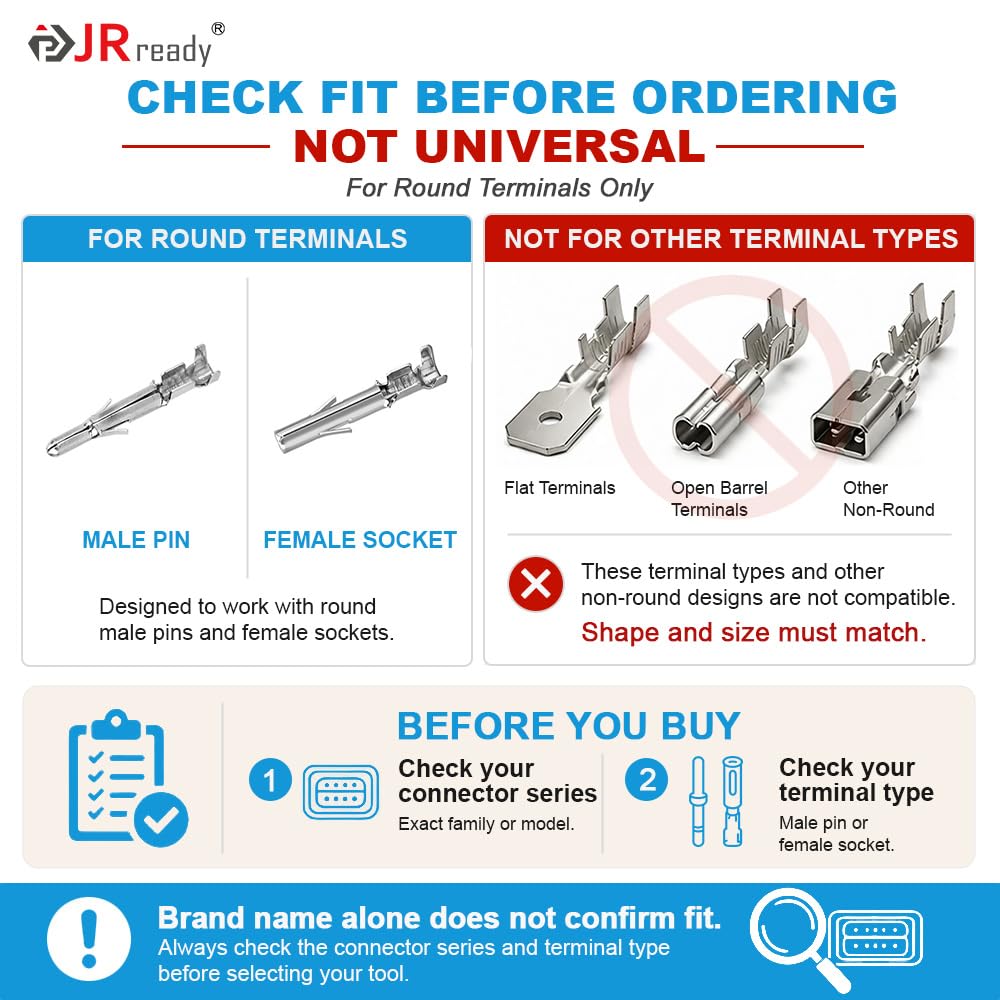 JRready ST5228 Kit d'outils d'extraction pour connecteurs à broches et douilles JST/AMP .157,5 cm/Molex .157,5 cm et 0,236,2 cm, connecteur mâle et femelle 5 pièces tailles