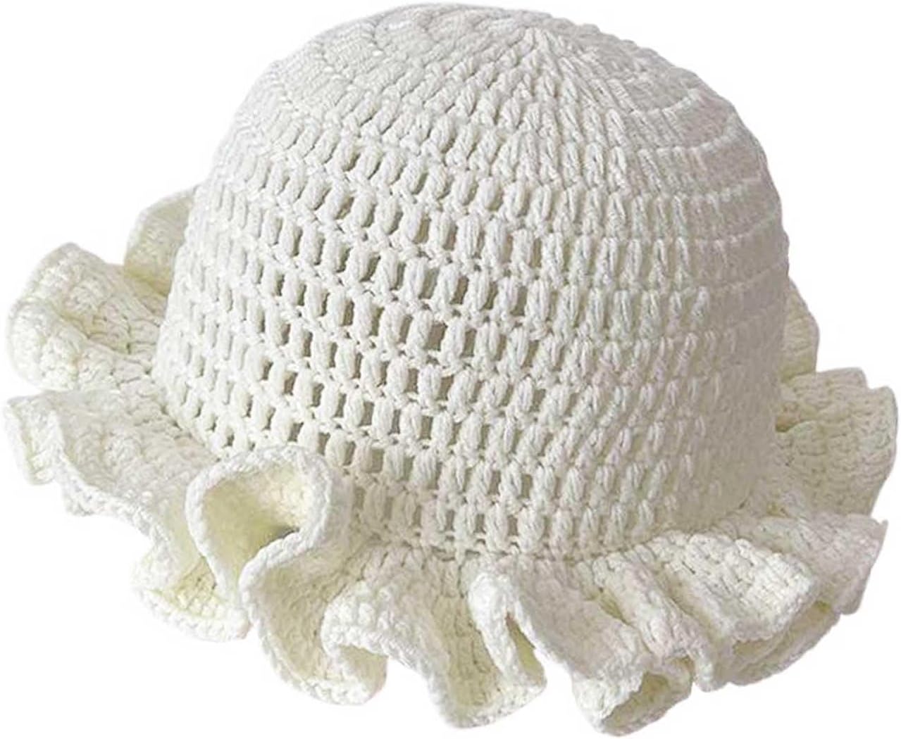 Crochet Bucket Hat Women Trendy Knit Floppy Cap Cute Boho Handmade Beanies Outdoor Boho Travel Fishing Hat