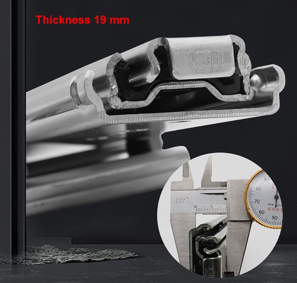 Corredores de cajón resistentes de 18 pulgadas, 3 secciones, capacidad de carga de 440 libras, 2 pares para un rendimiento suave y deslizante, ideal para cocina y muebles
