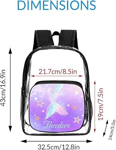 Miniatura 3 de Amlion Mochila transparente personalizada con nombre, mochilas transparentes personalizadas, foto con logotipo personalizado para el lugar de