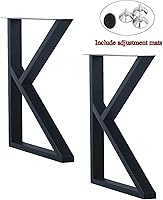 Vista 2 de MBQQ 2 patas de muebles rústicas en forma de K, patas de escritorio de metal resistente, patas de mesa de comedor, patas de banco de hierro modernas