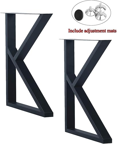 Miniatura 2 de MBQQ 2 patas de muebles rústicas en forma de K, patas de escritorio de metal resistente, patas de mesa de comedor, patas de banco de hierro modernas