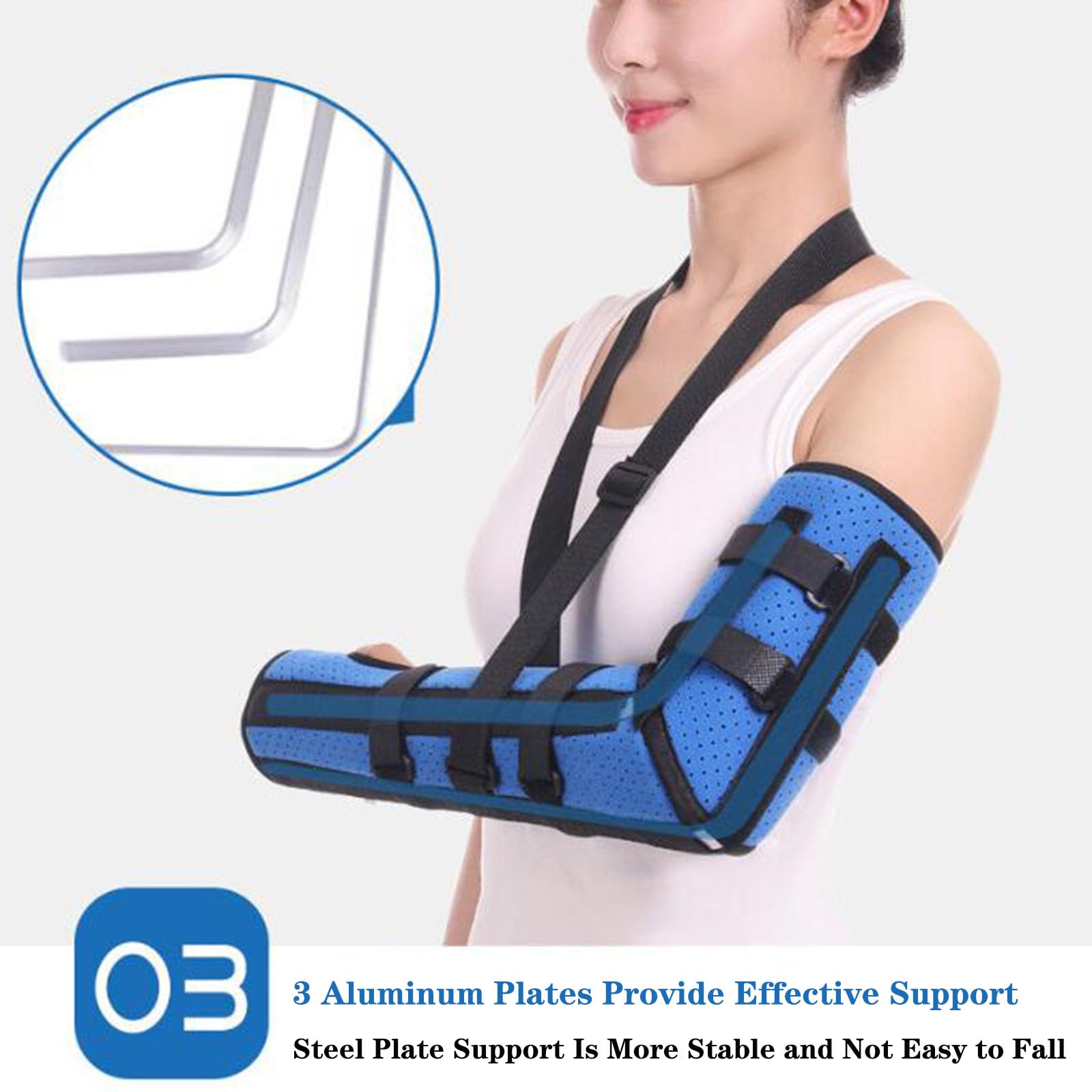SFKLYU Cabestrillo Brazo Lesiones Hombro Cabestrillo Brazo Rotador Dislocación Codo Acolchada Ajustable y Soporte Esguince, Cabestrillo Inmovilizador Hombro Hombres Mujeres Correas Soporte Brazo,L