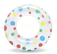 Inflatable Polka Dot Swim Ring with Handles Adult Pool Float Tube