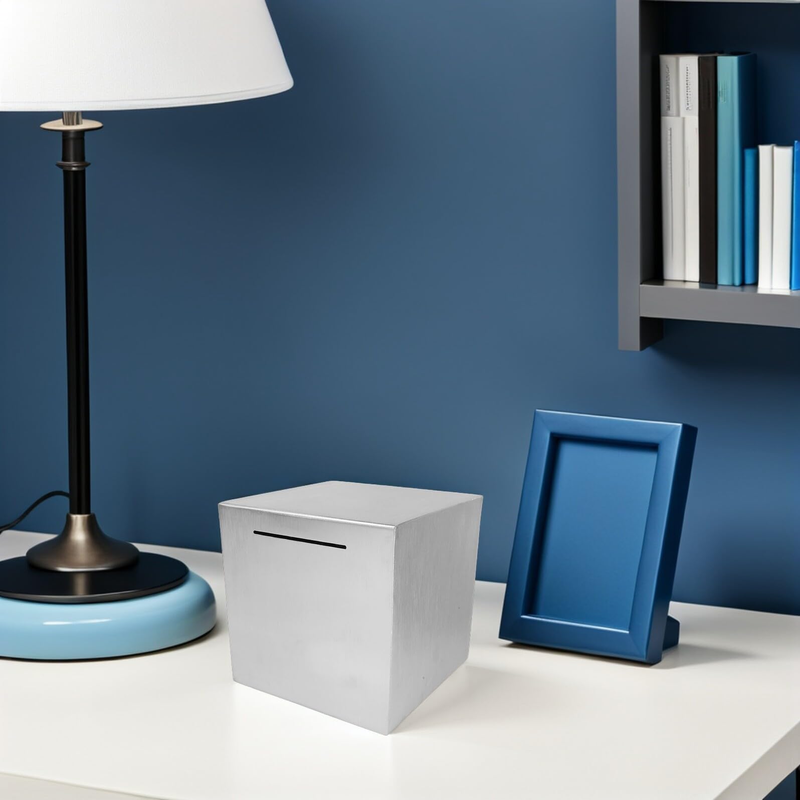 Tirelire en Acier Inoxydable Inviolable 12X12X12 CM Boîte à Monnaie Sécurisée pour Adultes Lot de 2 Rangement Robuste pour Pièces et Billets Usage Maison et Bureau