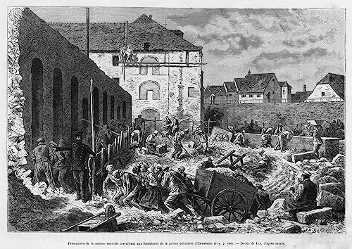 Tableau Prisonniers centrale Ensisheim Frederic Theodore Lix decoration murale 60x90