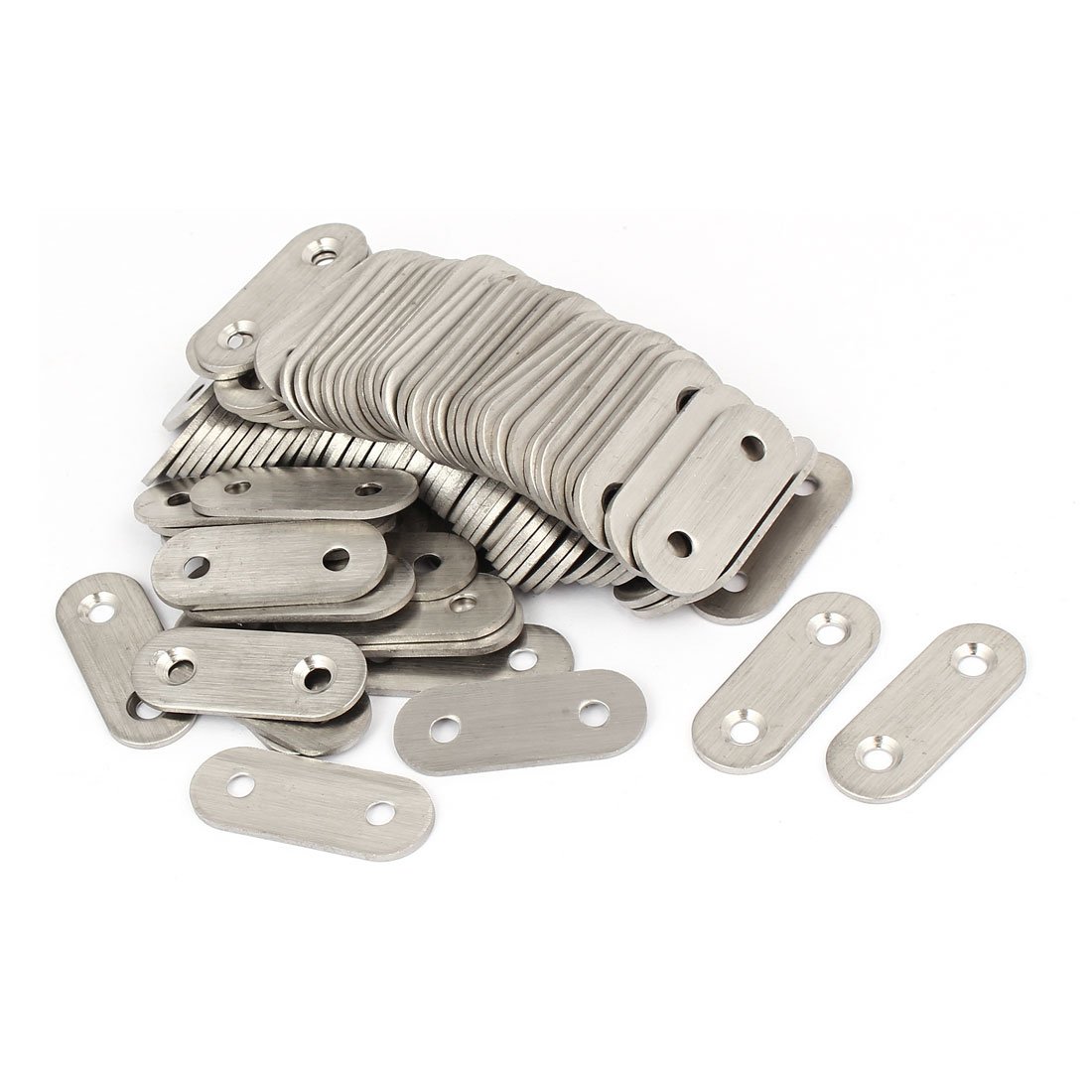 sourcing map 40mm x 15mm x 2mm Stainless Steel Corner Brace Flat Mending Repair Plate 100pcs