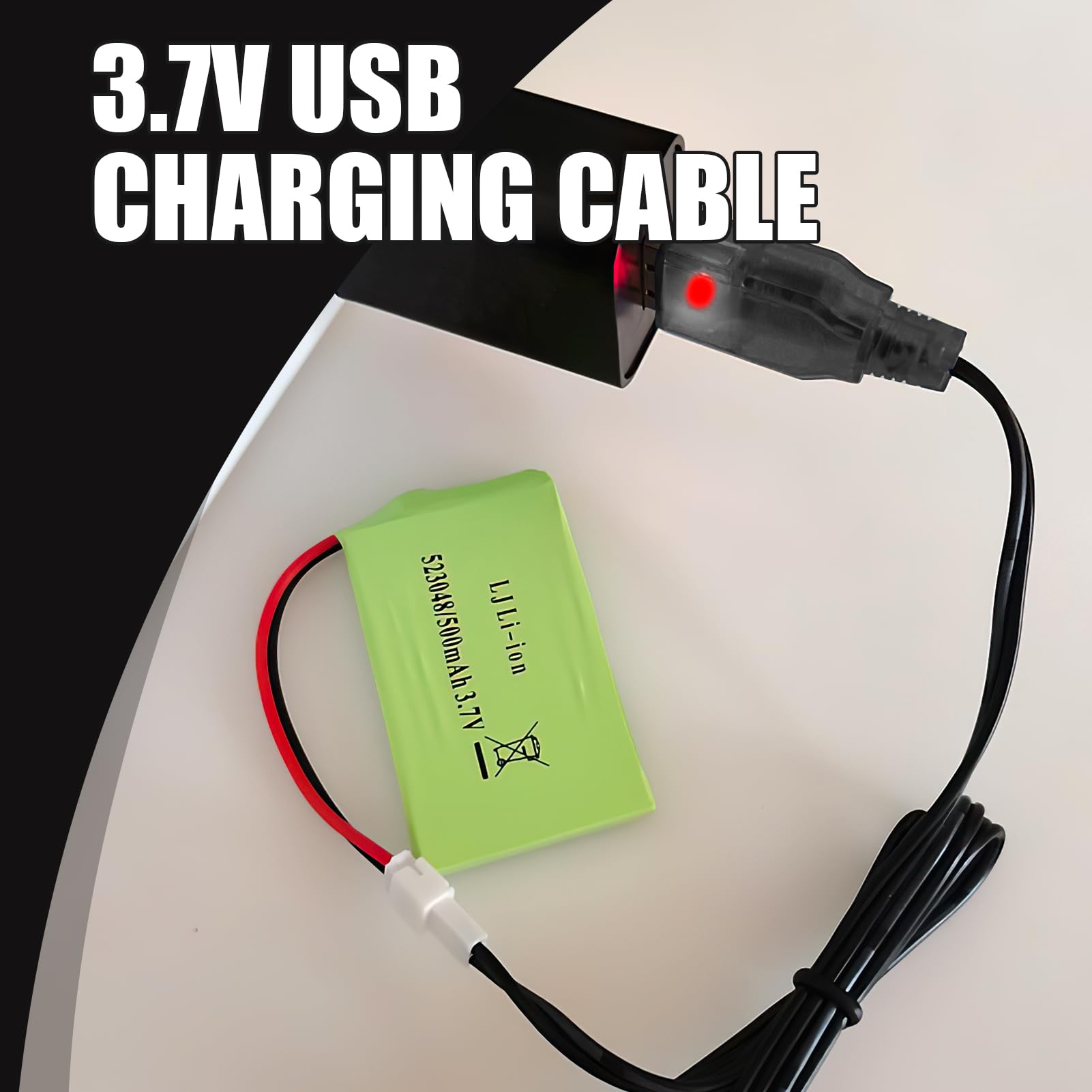 3 Cavi Di Ricarica USB HSP 3,7V Con Spina SM-2P – Per Batterie Ni-MH E Li-ion – Protezione IC Da Sovraccarico – LED Indicatore Di Carica – Lunghezza 60 Cm – Per Drone RC E Auto Telecomandate