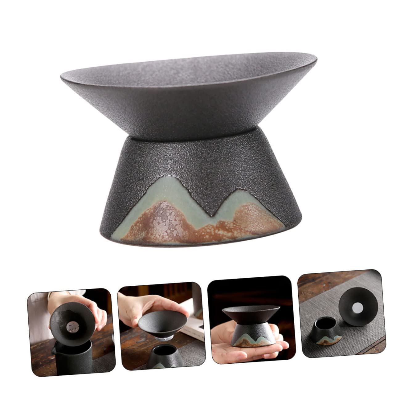 OUNONA 3piezas Colador De Té De Cerámica Filtro Delicado Para Infusiones Para Uso Doméstico y Reuniones Diseño Práctico y Compacto Alta Densidad Para Filtrado