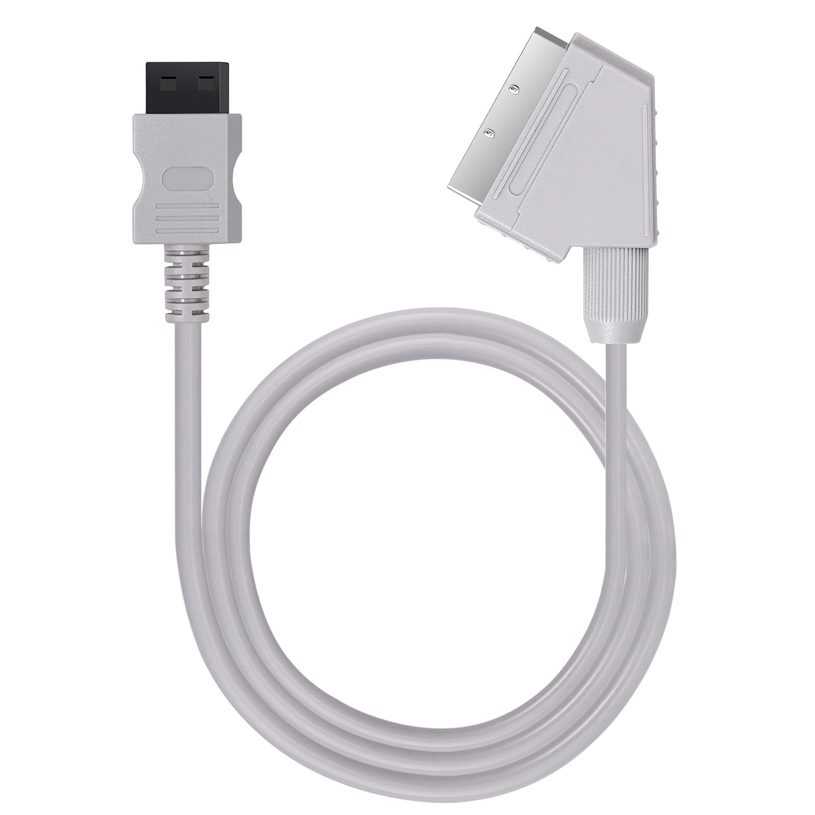 AUTOUTLET 1,8 Mètres de Câble Péritel RVB Réel pour Wii Wii U Remplacement de Câble Péritel RVB Réel pour La Console de Télévision Gris