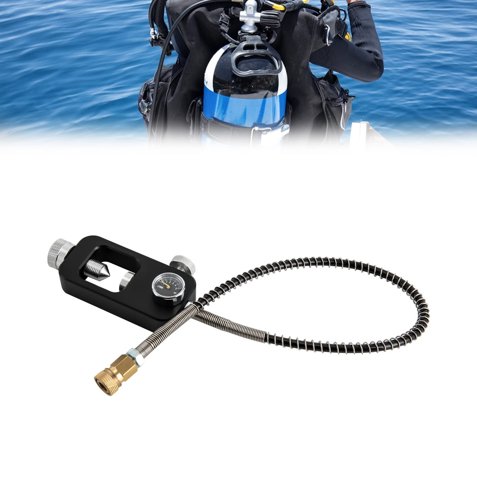 4500PSI Tank, Ventil Scuba Adapter Tauch Scuba Connect Tankstelle Hochdruck PCP Paintball HPA Tank Füllstation