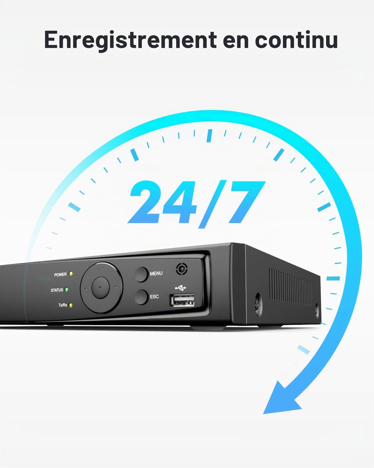 ANNKE NVR PoE 8CH 4K 8MP avec Disque Dur 2To Intégré | Enregistreur Vidéo Réseau RJ45, Compatible Caméras IP 8MP/5MP/4MP/1080P, Surveillance 24/7, Stockage Sécurisé
