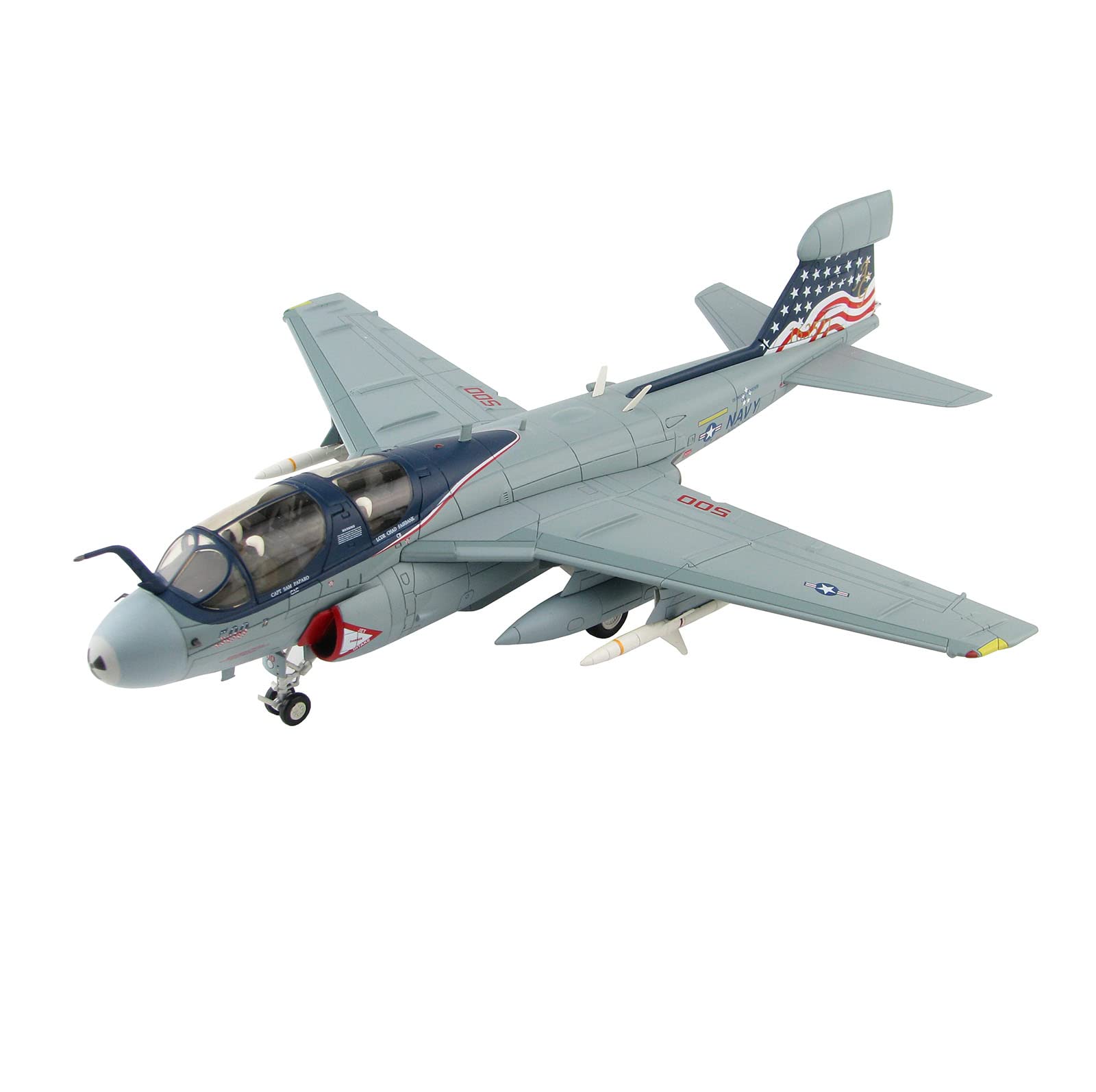 Military Fighter Alloy Die Cast Model, 1/72 Scale EA-6B Prowler Patriots VAQ-140 USS Dwight D Eisenhower 2012 Model, 9.7 X 8.7Inch