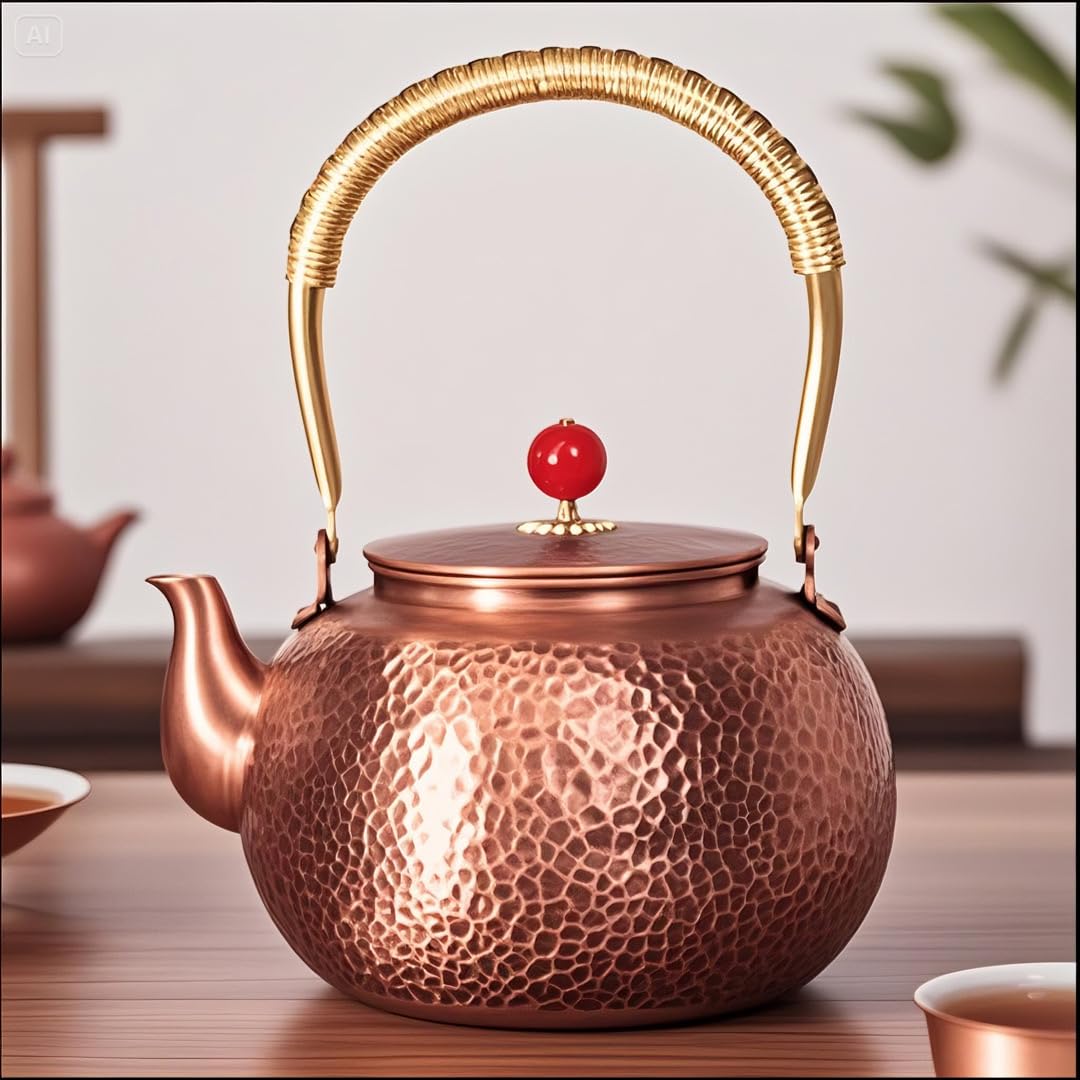 frymmx Handmade Hammered Copper Tea Kettle