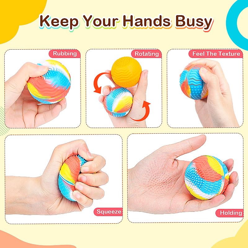 4 stuks stressverlichtend handkrachtbal,squishy ballen compressiebal, handversterker, stressverlichtend ballen voor kinderen en volwassenen fidgetballen voor volwassenen, stressvermindering - Afbeelding 6