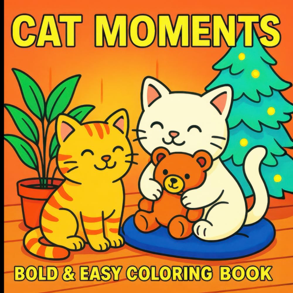 The Cutest Cats You’ll Ever Color: A Cute & Cozy Cat Moments Coloring Book for Stress Relief and Fun. Bold & Easy