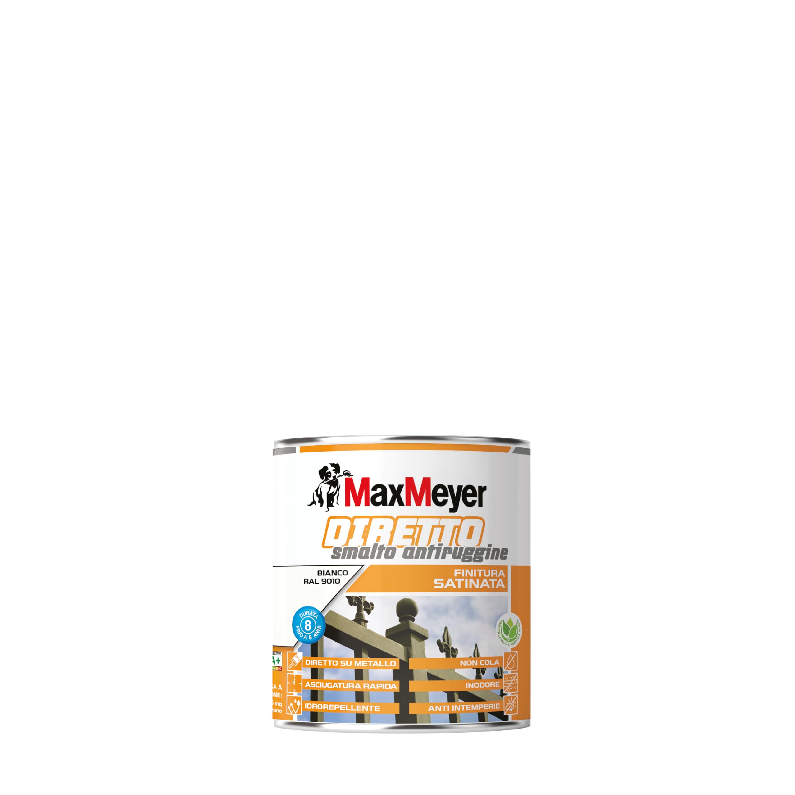 MAXMEYER Diretto Antiruggine Satinato R9010 Bianco 0.75 L