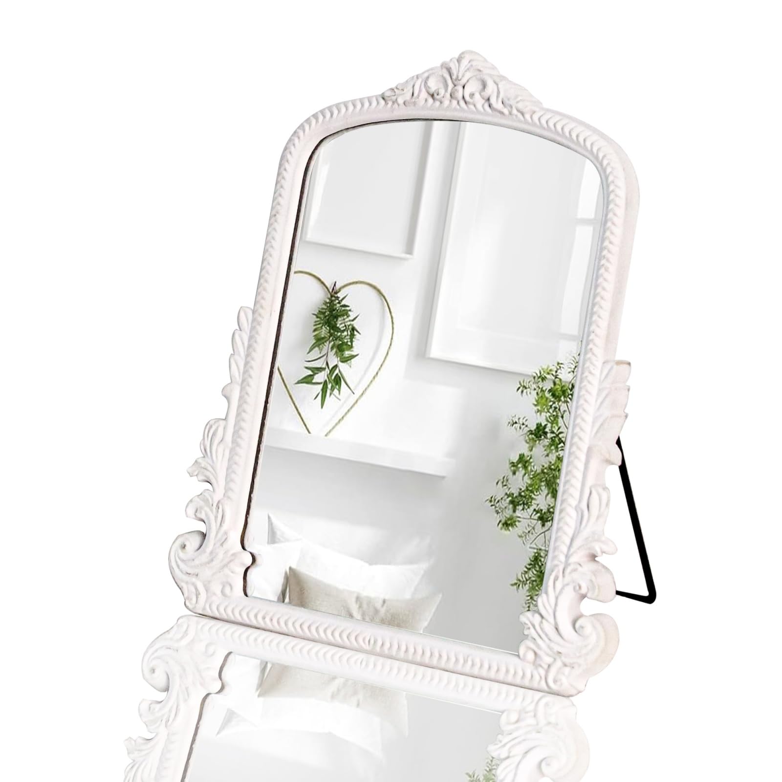 Vintage Arched Tabletop Vanity Mirror with Foldable Easel