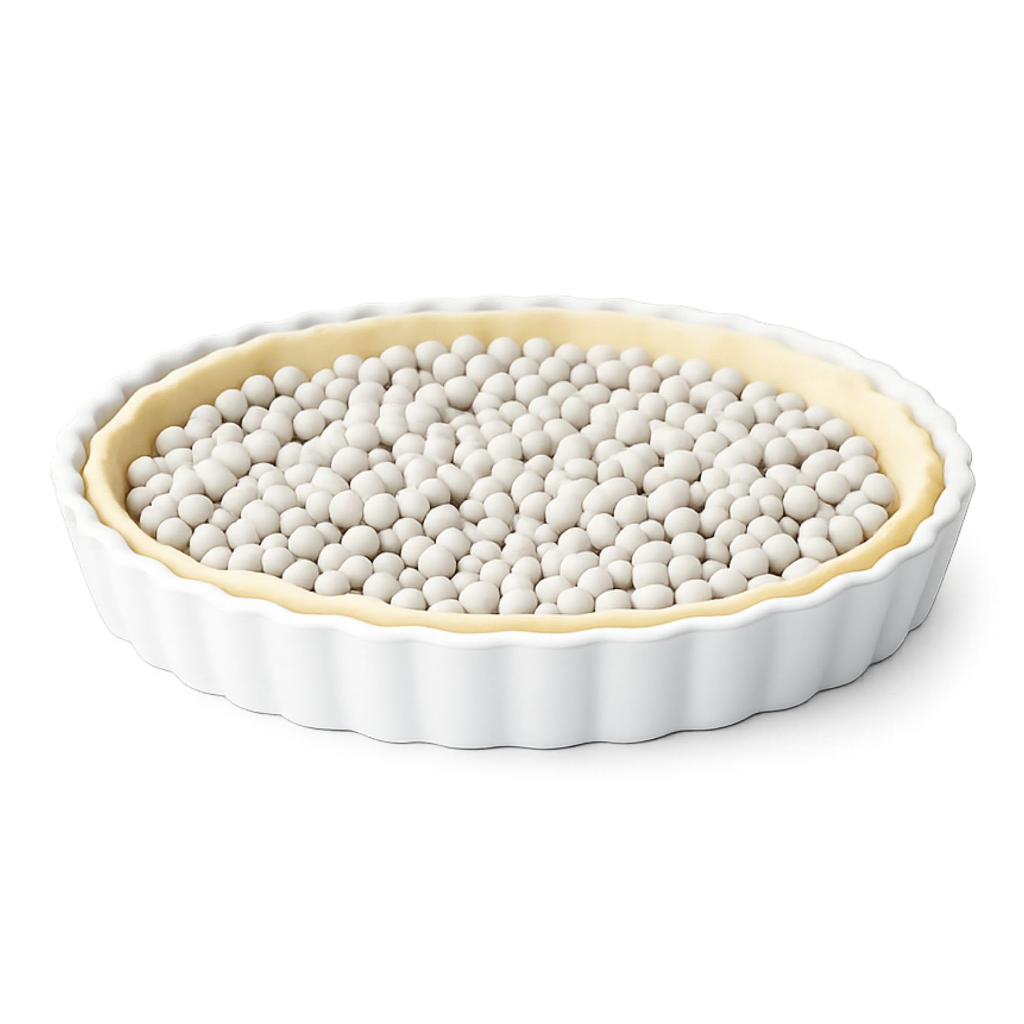 Point-Virgule Blindbackbohnen, Keramik Backbohnen zum Blindbacken von Kuchen, Tarte, Quiche in der Backform, Ihr Küchenprofi für knusprigen Boden, wiederverwendbar, 600g, Weiß